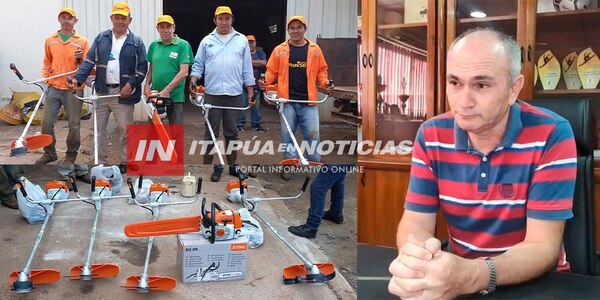 FUNCIONARIOS DE LIMPIEZA DE SAN JUAN DEL PNÁ. CUENTAN CON NUEVAS HERRAMIENTAS - Itapúa Noticias