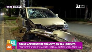 Mujer que aprendía a conducir ocasiona grave accidente en San Lorenzo - Unicanal