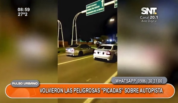 Peligrosas picadas vuelven a desarrollarse sobre Autopista