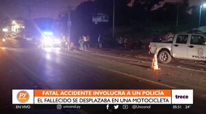 Motociclista muere en accidente protagonizado por un oficial de la Policía Nacional - trece