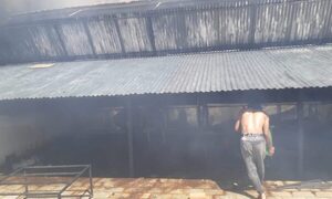 Incendio en edificio céntrico