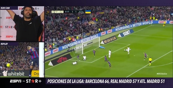 El Kun predice el gol del Barcelona en plena transmisión - La Prensa Futbolera