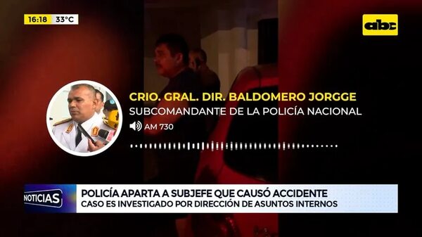 Video: Policía aparta a subjefe que causó accidente - ABC Noticias - ABC Color