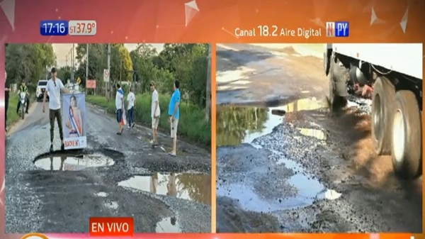 MRA: Vecinos realizan "bache tour" ante desidia de autoridades municipales - Noticias Paraguay