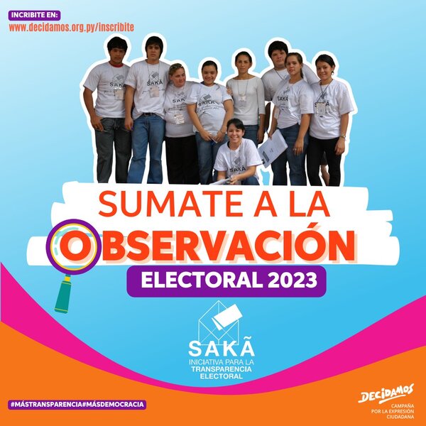 Decidamos busca jóvenes voluntarios para actuar de observadores en el día de las elecciones