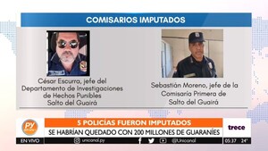 Faltante de botín recuperado: Detienen e imputan a efectivos policiales en Salto del Guairá - trece