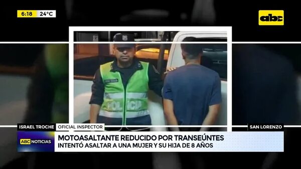 Video: Motoasaltante reducido por transeúntes - ABC Noticias - ABC Color