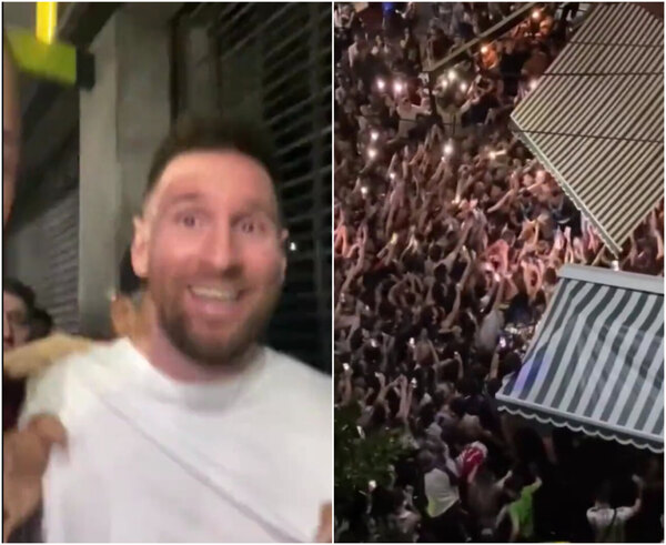 Versus / Una total locura se desató mientras Lionel Messi salía de un restaurant en Argentina