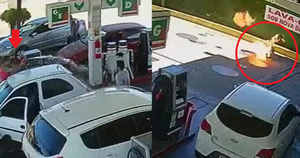 Playero roció combustible a automovilista y le prendió fuego - Noticiero Paraguay