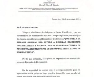 Diputado insta a Fiscal General desempolvar denuncias contra Miguel Prieto