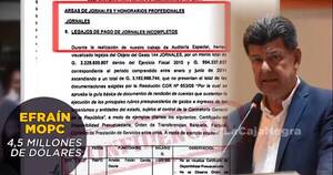 La Nación / Planillerismo en época de Efraín: informe revela pagos injustificados a funcionarios de MOPC