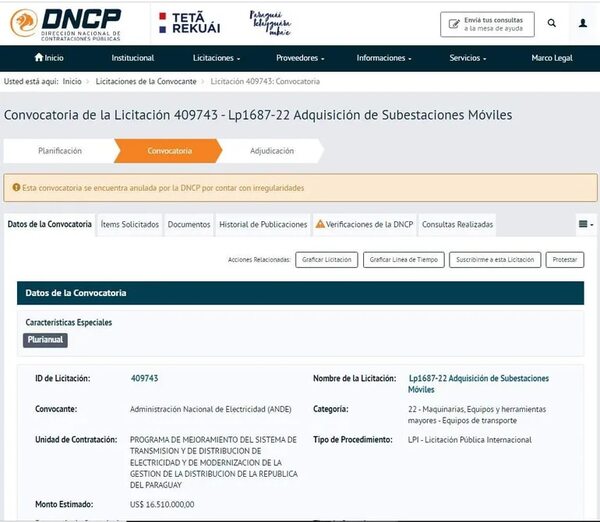 La ANDE acatará anulación de la DNCP y volverá a evaluar las ofertas - Economía - ABC Color