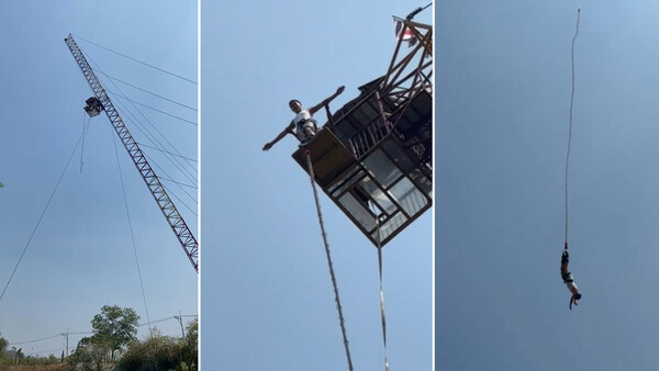 Diario HOY | VIDEO- Se rompe la cuerda elástica durante el salto de 'puenting' de un turista