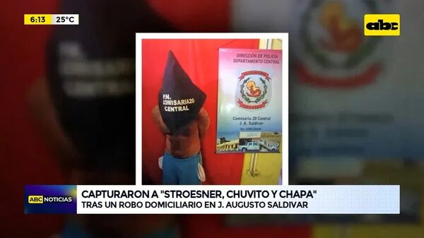 Video: capturaron a “Stroessner”, “Chapa” y “Chuvito” tras robo domiciliario - ABC Noticias - ABC Color