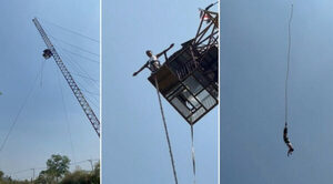 VIDEO: Se soltó la cuerda elástica de un turista haciendo "puenting" en Tailandia
