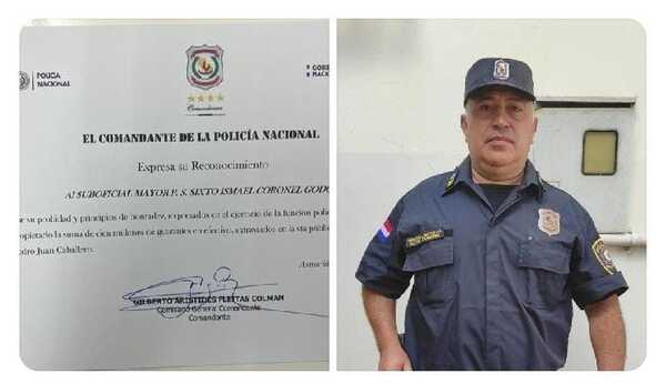 Policía Nacional distingue a suboficial que encontró y devolvió G. 100 millones - ADN Digital