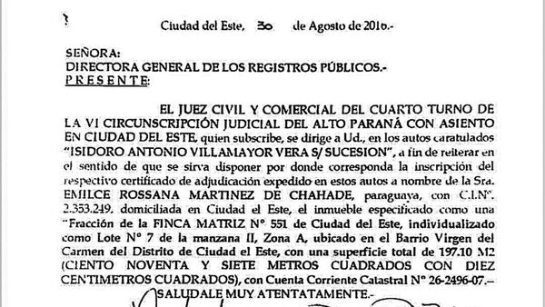 Desacato en Registros Públicos no permite inscripción hace 8 años