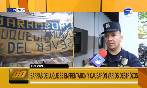 Barras de Luque se enfrentaron con policías y causaron varios destrozos | Telefuturo