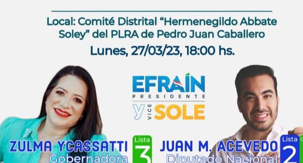 Lanzamiento campaña electoral en Amambay para las elecciones generales del 30 de abril