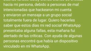 Pa'i dijo que le hackearon, tras enviar mensaje de amor a un grupo de WhatsApp