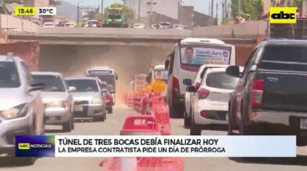 Empresa pidió un día de prórroga para entregar túnel de Tres Bocas, confirman