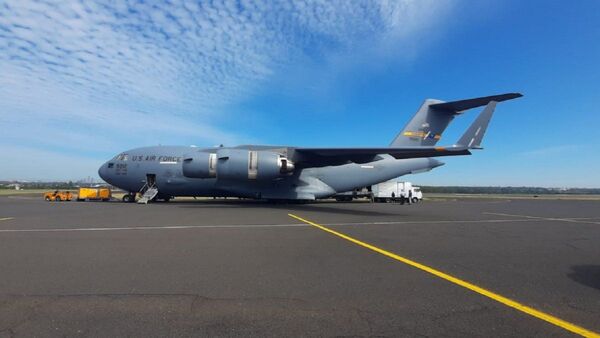 Avión carguero de la Fuerza Aérea de EEUU aterriza en Paraguay