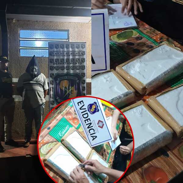 Brasileño detenido con más de 4 kilos de cocaína