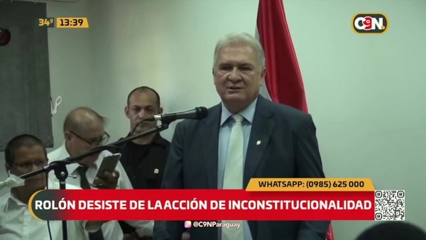 Rolón desiste de la acción de inconstitucionalidad presentada por Quiñónez - C9N