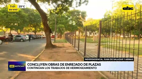 Video: Finalizan obras de enrejado de plazas - ABC Noticias - ABC Color