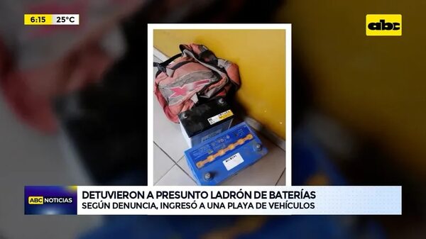 Video: Detuvieron a presunto ladrón de dos baterías - ABC Noticias - ABC Color