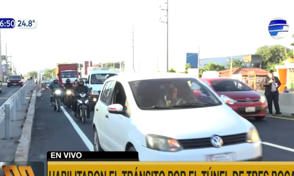 Tránsito lento por el túnel de Tres Bocas tras habilitación | Telefuturo