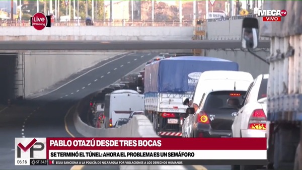 Habilitaron el túnel de Tres Bocas: Ahora un semáforo sigue complicando la circulación - Megacadena — Últimas Noticias de Paraguay