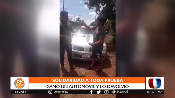 Abogado devolvió el auto que se ganó en una rifa solidaria - Unicanal