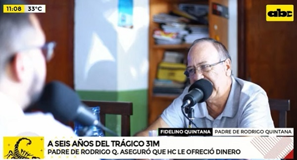 “Cartes nos ofreció plata”, dice padre de Rodrigo Quintana