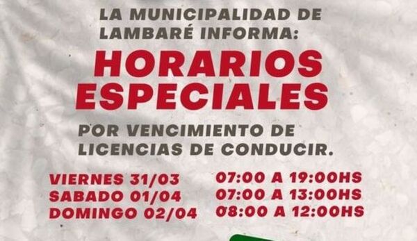 Municipalidad habilita horario especial para renovar licencias de conducir | Lambaré Informativo