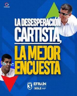 Ataque desesperado de los que van a perder es la mejor encuesta, señaló Efraín Alegre