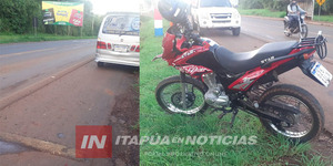MOTOCICLISTA HERIDO TRAS IMPACTAR CONTRA LA PARTE TRASERA DE UN VEHÍCULO - Itapúa Noticias