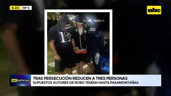 Video: Tras persecución reducen a tres personas - ABC Noticias - ABC Color