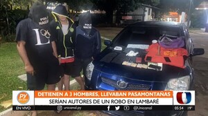 Detienen a tres hombres que guardaban pasamontañas en su vehículo - Unicanal