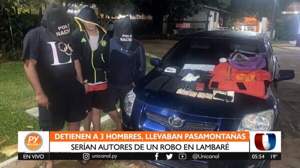 Detienen a tres hombres que guardaban pasamontañas en su vehículo - Unicanal