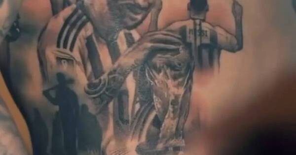 La Nación / Viral: Otamendi se hizo un tatuaje de Lionel Messi con la Copa del Mundo