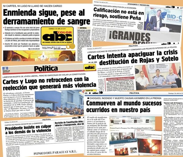 Tras luctuosa jornada,  Cartes  se desentendía y Peña minimizaba - Política - ABC Color