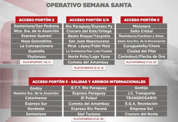 Estación de Buses de Asunción presenta Operativo Semana Santa