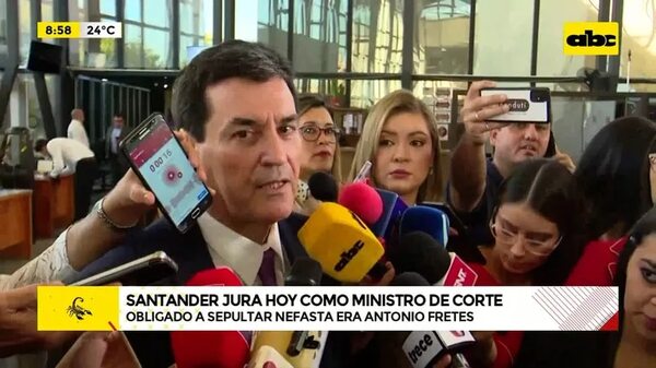 Video: Santander jura hoy como ministro de la Corte - ABC Noticias - ABC Color