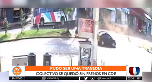 Accidente con suerte: Bus sin frenos llevó por delante a motociclista - Unicanal