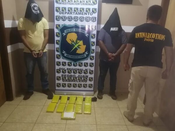 Un paraguayo y un brasileño detenidos con más de 11 kilos de cocaína en Amambay - Nacionales - ABC Color