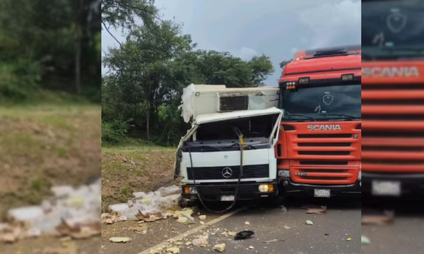 Aparatoso choque de camiones de gran porte deja cuantiosos daños materiales en Caaguazú - OviedoPress