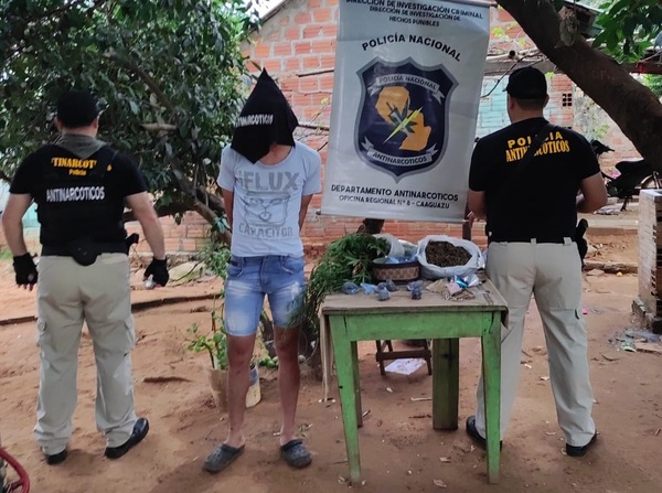 Detienen a un hombre con marihuana en su poder en Coronel Oviedo - Noticiero Paraguay