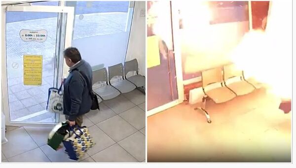 Hombre se salva por segundos de una feroz explosión