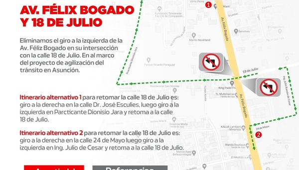 Diario HOY | Giros a la izquierda: solo dos de las cinco prohibiciones regirán el lunes